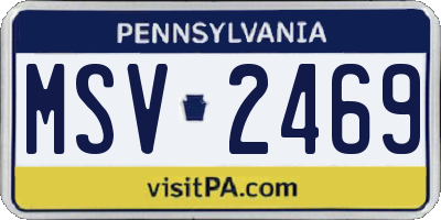 PA license plate MSV2469