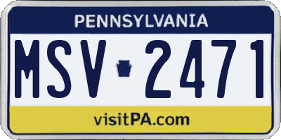 PA license plate MSV2471