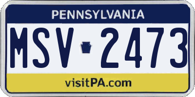 PA license plate MSV2473