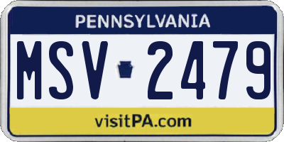 PA license plate MSV2479