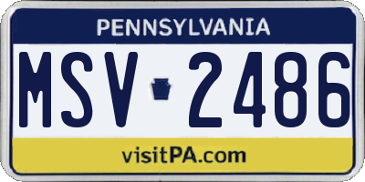 PA license plate MSV2486
