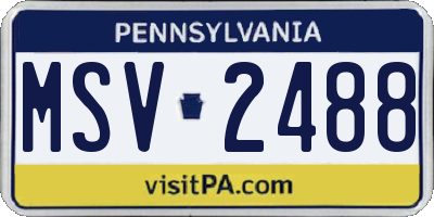 PA license plate MSV2488