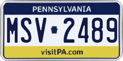 PA license plate MSV2489
