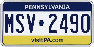 PA license plate MSV2490