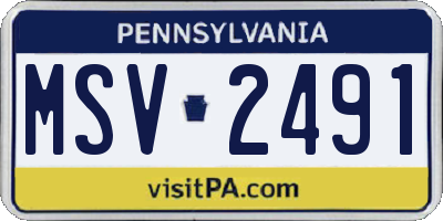 PA license plate MSV2491