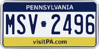 PA license plate MSV2496
