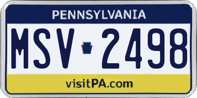 PA license plate MSV2498