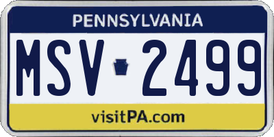 PA license plate MSV2499