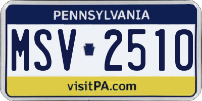 PA license plate MSV2510