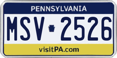 PA license plate MSV2526