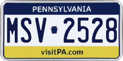 PA license plate MSV2528