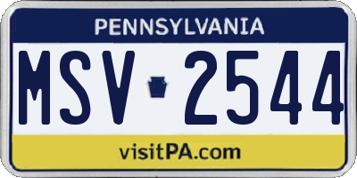 PA license plate MSV2544