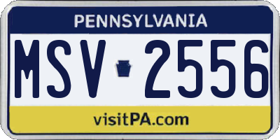 PA license plate MSV2556