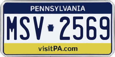PA license plate MSV2569