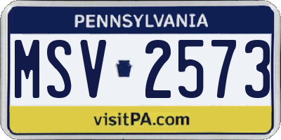 PA license plate MSV2573