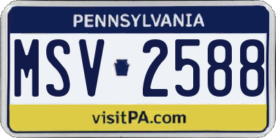 PA license plate MSV2588