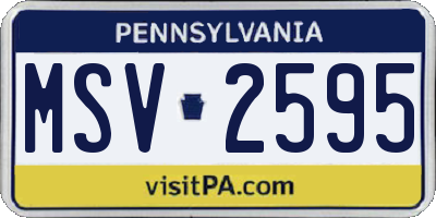 PA license plate MSV2595