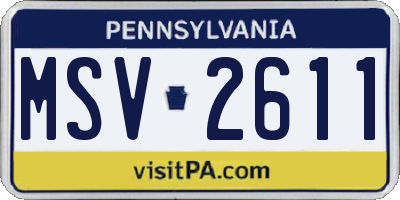 PA license plate MSV2611