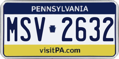 PA license plate MSV2632