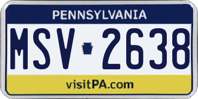 PA license plate MSV2638