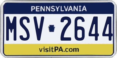 PA license plate MSV2644