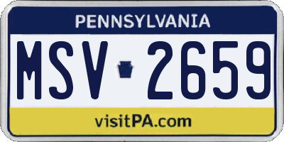 PA license plate MSV2659