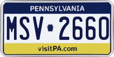 PA license plate MSV2660