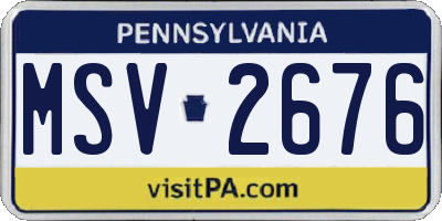 PA license plate MSV2676