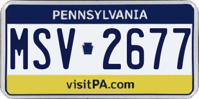 PA license plate MSV2677