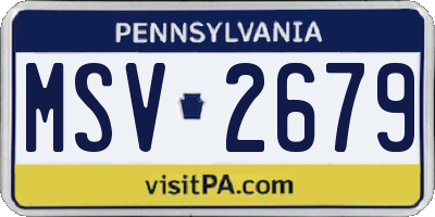 PA license plate MSV2679