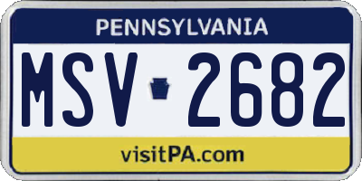 PA license plate MSV2682
