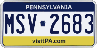 PA license plate MSV2683