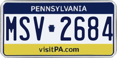 PA license plate MSV2684