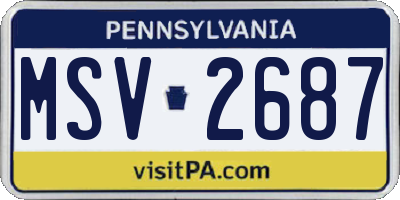 PA license plate MSV2687