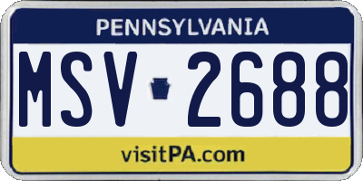 PA license plate MSV2688
