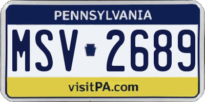 PA license plate MSV2689