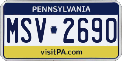 PA license plate MSV2690