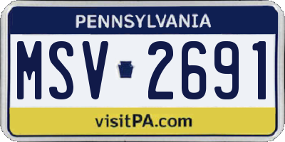 PA license plate MSV2691