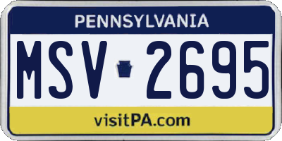 PA license plate MSV2695