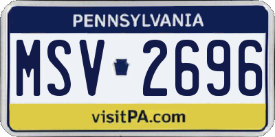 PA license plate MSV2696
