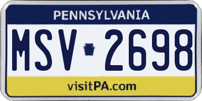 PA license plate MSV2698