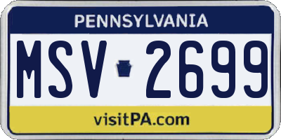 PA license plate MSV2699