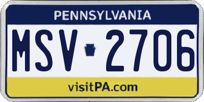PA license plate MSV2706
