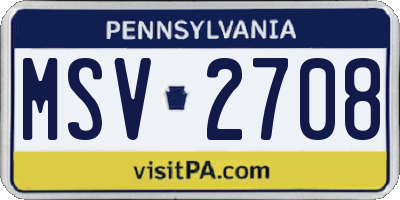 PA license plate MSV2708