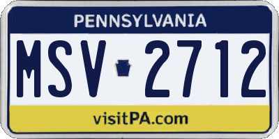 PA license plate MSV2712