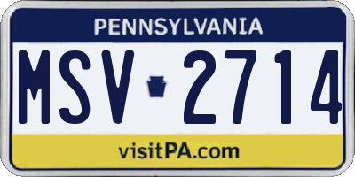 PA license plate MSV2714