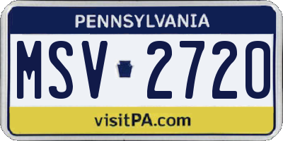 PA license plate MSV2720