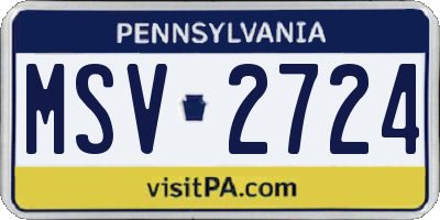 PA license plate MSV2724