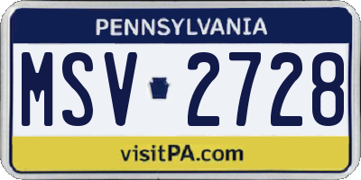 PA license plate MSV2728