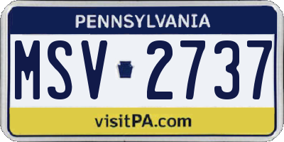 PA license plate MSV2737